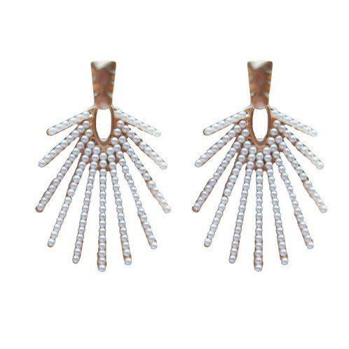 Sunburst Pearl Drop Earrings by St. Armands Designs of Sarasota