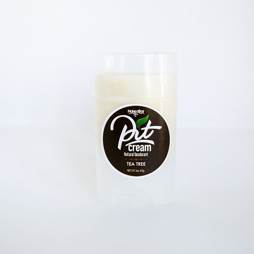 Pit Cream Natural Deodorant Tea Tree Twist Up by Naked Bar Soap Co.